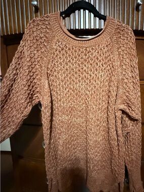 Time and Tru Cable Knit Sweater in Rust Brown